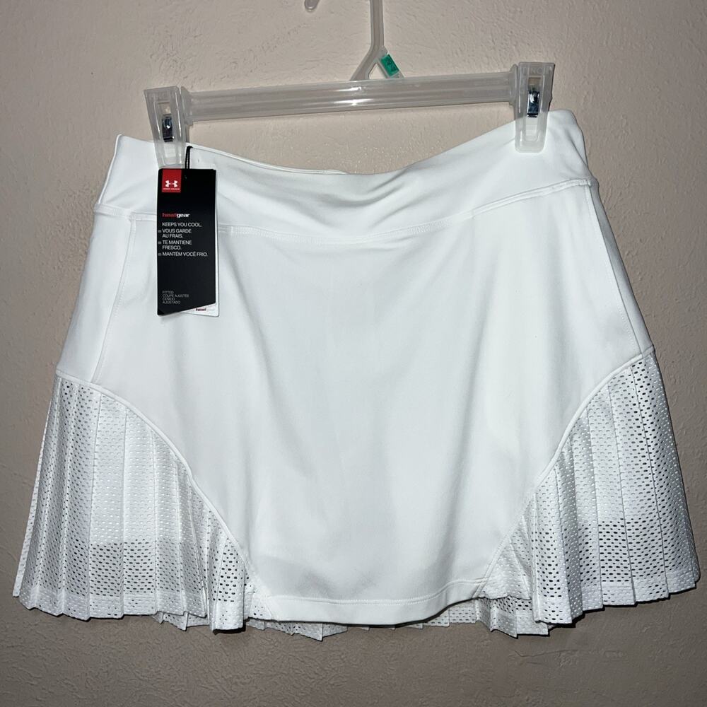 Under Armour Skort Womens Size Small Heatgear Fitted White Biker Shorts Briefs